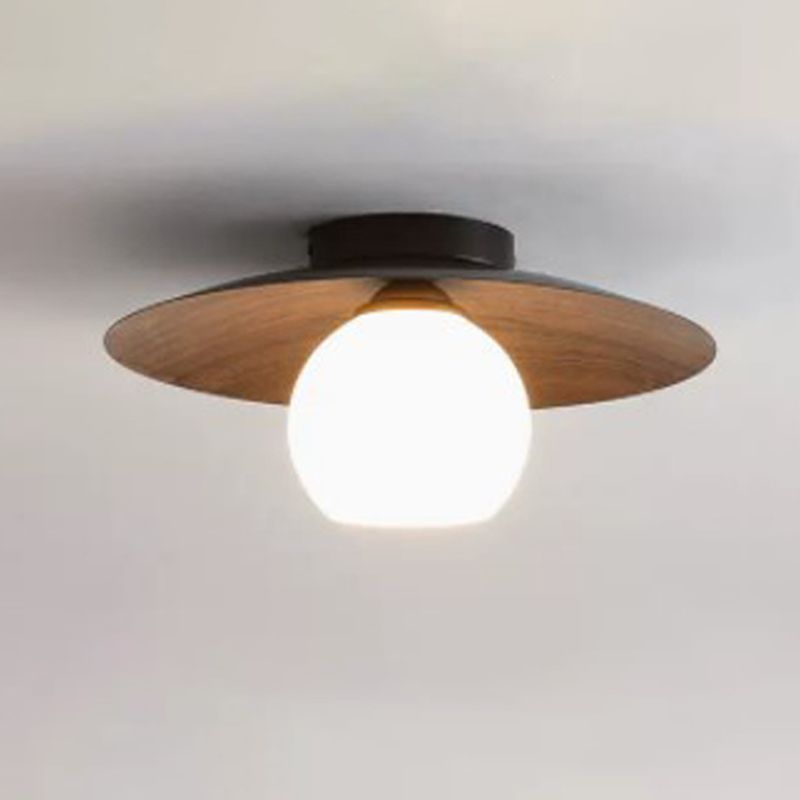 Geometric Flush Mount Fixture Contemporary Glass 1 Light Flush Light