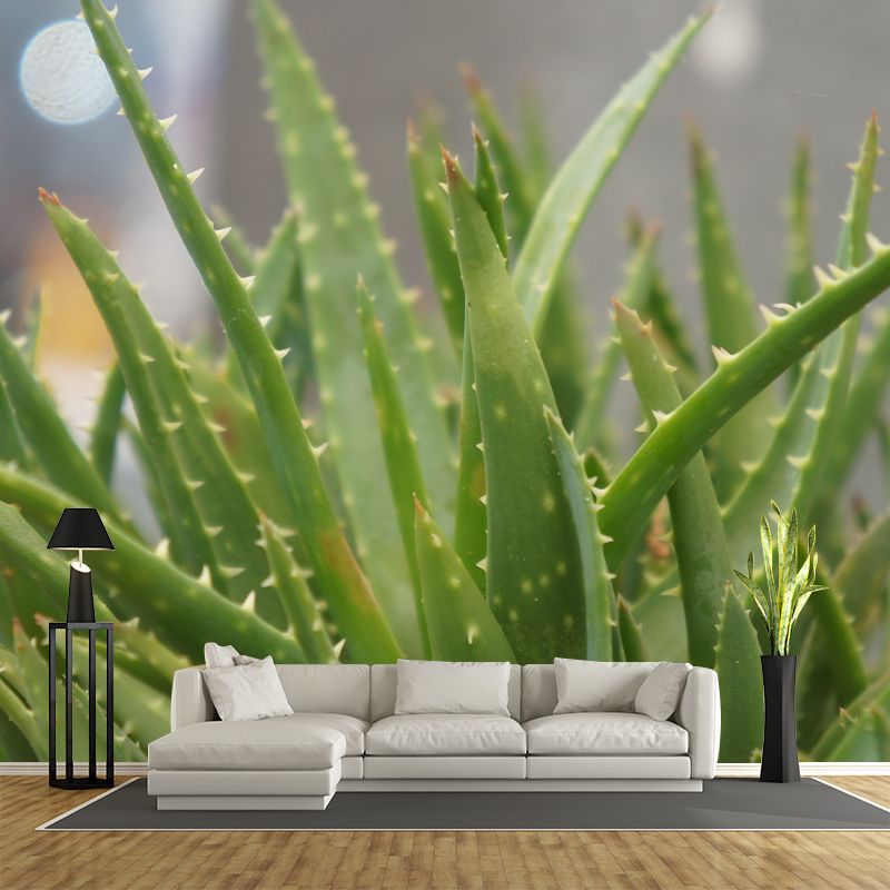 Green Plants Mural Mildew Resistant Wall Decor for House Interior, Personalized Size Available