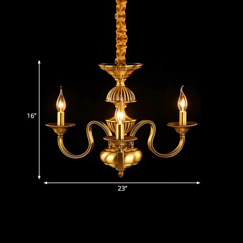 Kaarsenmetaal hanger kroonluchter kolonialisme 3/5/6 lichten eetkamer opgehangen verlichtingsarmatuur in messing