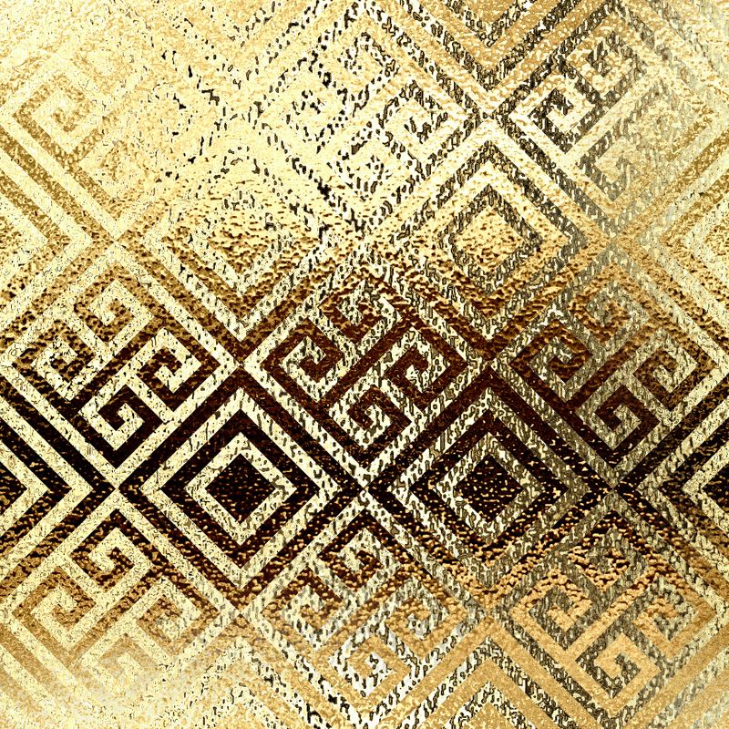Gold Foil Wallpaper Mural Geometric Pattern Artistic Moisture Resistant Wall Decor