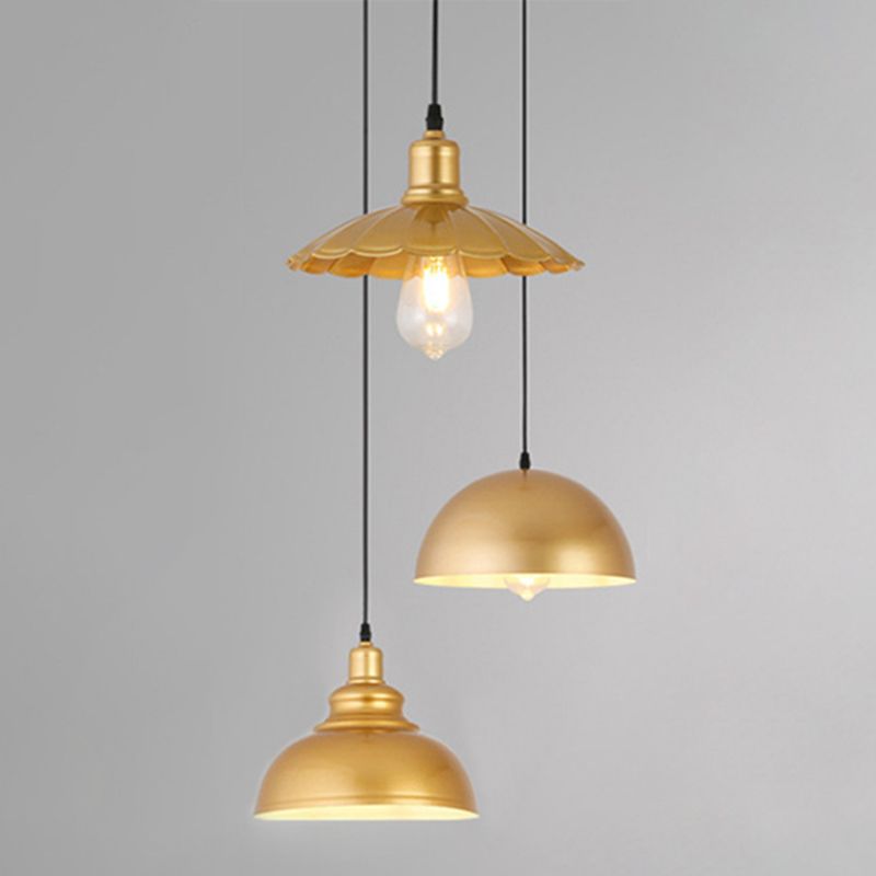 1 Light Geometric Hanging Ceiling Lights Industrial Style Metal Pendant Light Fixtures for Restaurant