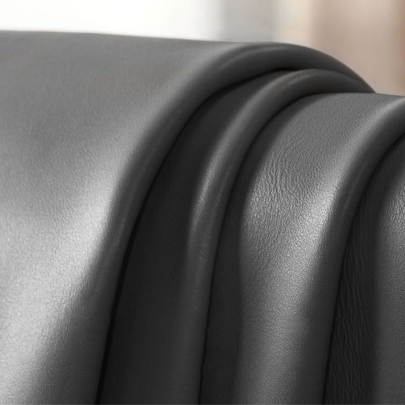 Black Frame Modern Style with Pillow Back Against Leather/leather Seat