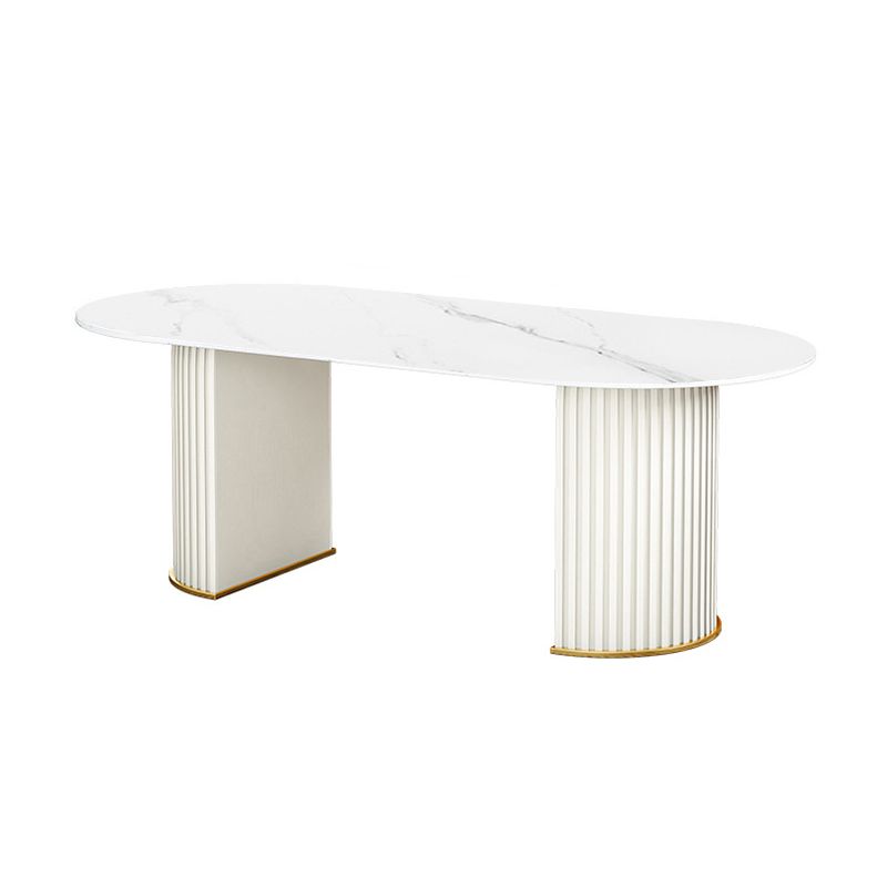 Oval Sintered Stone Dining Table Traditional Luxury Dining Table for Home Use