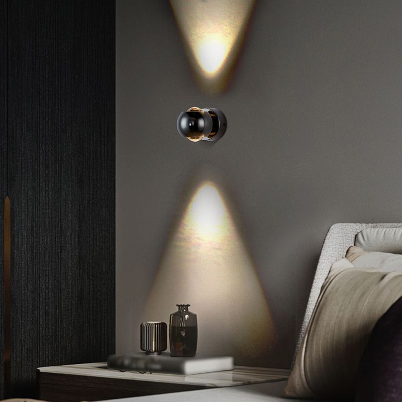 Ball Shade Metal Wall Sconce Modern Style 2 Lights Wall Mount Lighting