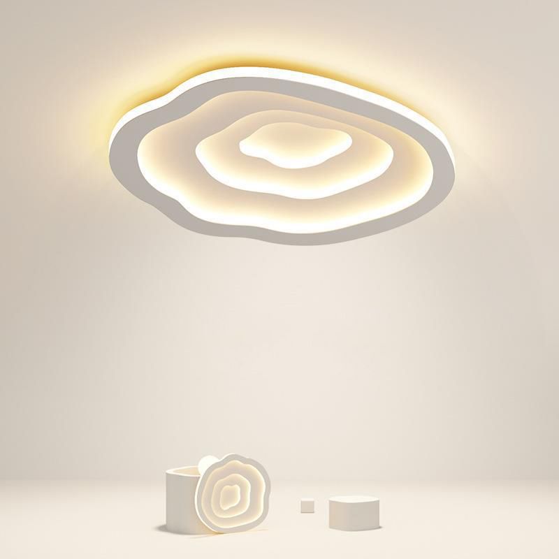 Single Modern White Flush Mount Lighting LED Acrylic Ceiling Light for Bedroom