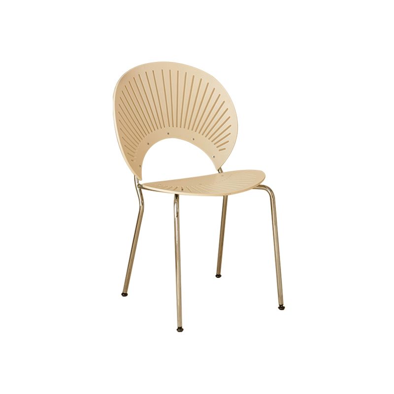 Contemporary Metal Dining Room Chairs Wood Dining Armless chairs for Home Use