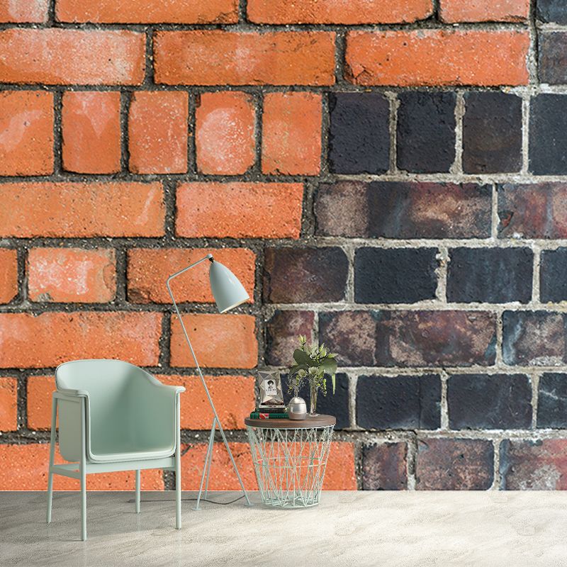 Industrial Style Brick Wall Mural for Dining Room, Personalized Size Available