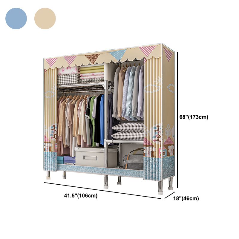 Stainless steel Frame Wardrobe Armoire Modern Home Wardrobe Cabinet