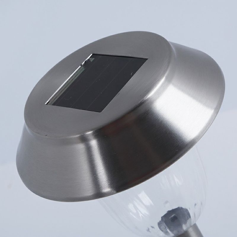 Silver Bell LED Ground Light Minimalism Plastic Solar Stake Lighting for Courtyard