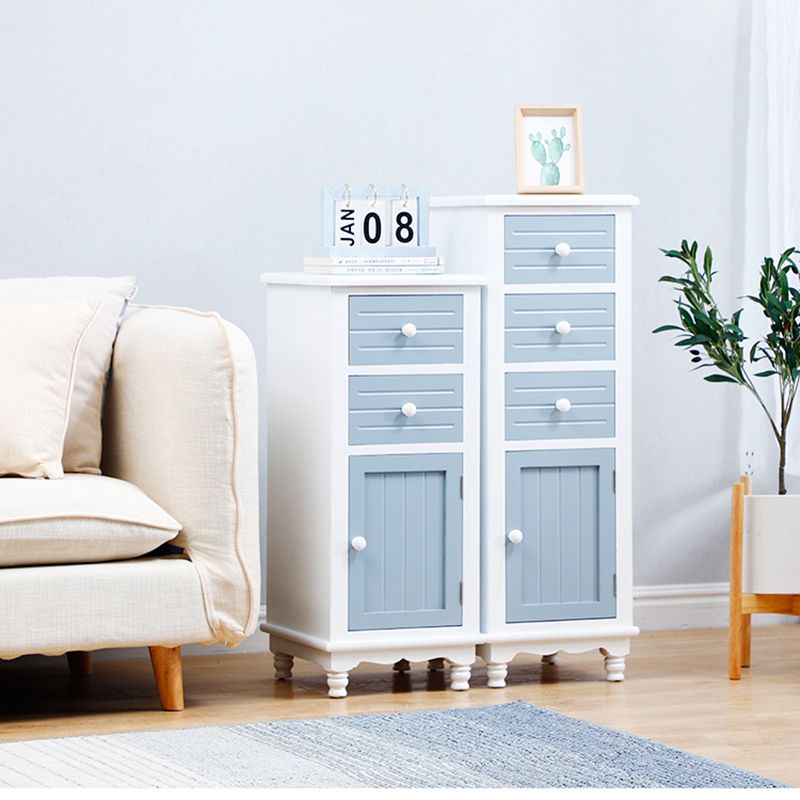 Nautical Vertical Solid Wood Storage Chest Bedroom Chest with Drawers