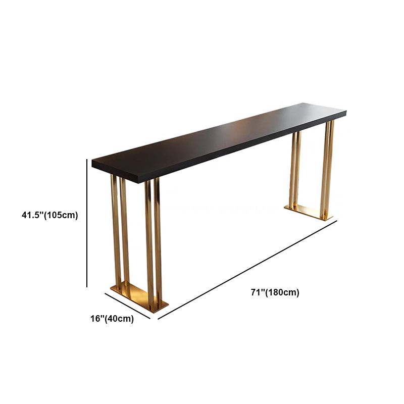 1/2/3 Pieces Rectangular Pub Table Set Luxurious Wooden Counter Table Set in Black