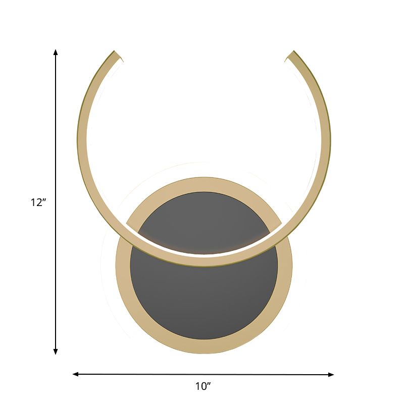 Metal C-Shaped Wall Sconce Light Nordic LED Wall Lighting in Gold for Bedroom, Warm/White Light