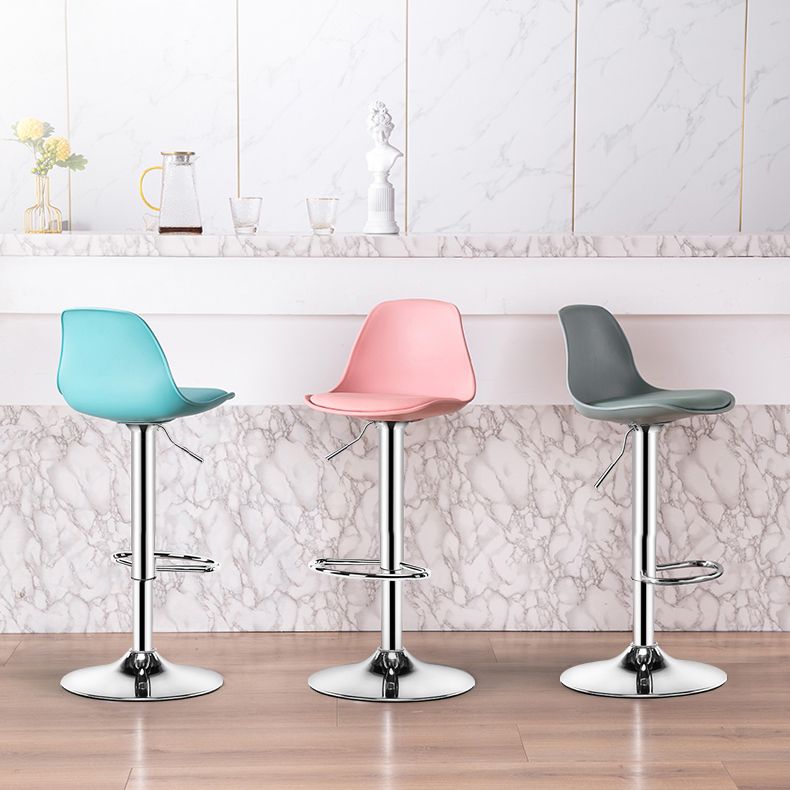 Contemporary Plastic Home Counter Stool Matte Finish Footrest Barstool