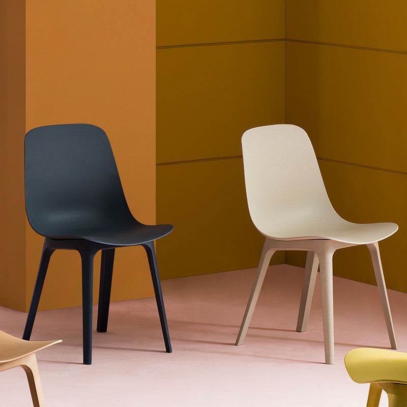 Chaise de salle à manger en plastique moderne, chaises de salle à manger sans bras pour utilisation au restaurant
