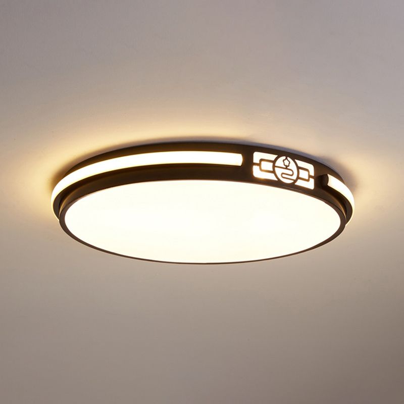 Lampada da incasso a LED per sala da pranzo Lampada da soffitto minimal nera con paralume acrilico rettangolare/rotondo/quadrato, luce bianca/3 colori