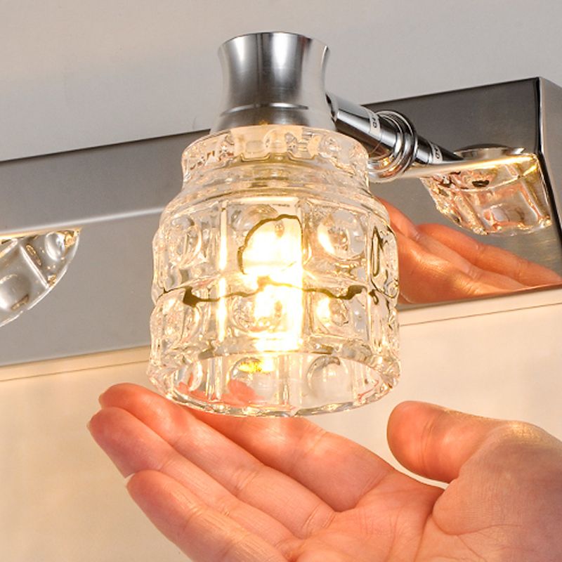 Modern de maquillaje simple espejo ligero ligero de baño de baño de acero inoxidable lámpara de espejo de acero inoxidable