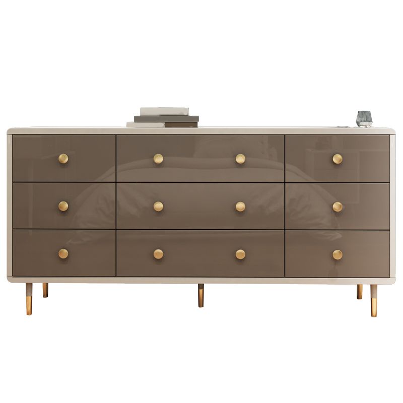 16" W Wood Double Dresser Modern Storage Chest with Drawers for Bedroom