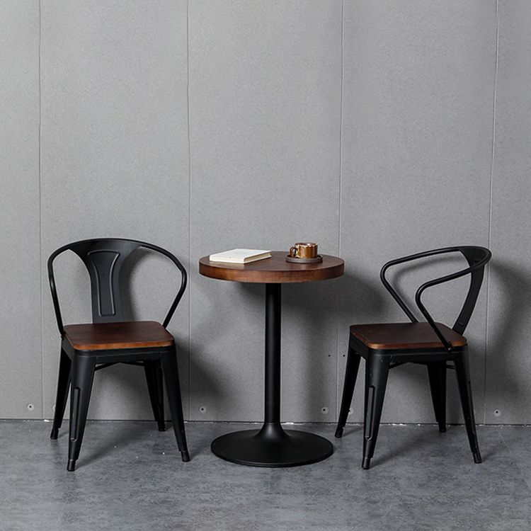 Chaise de salle à manger industrielle en métal, fauteuil empilable à dossier à lattes pour restaurant