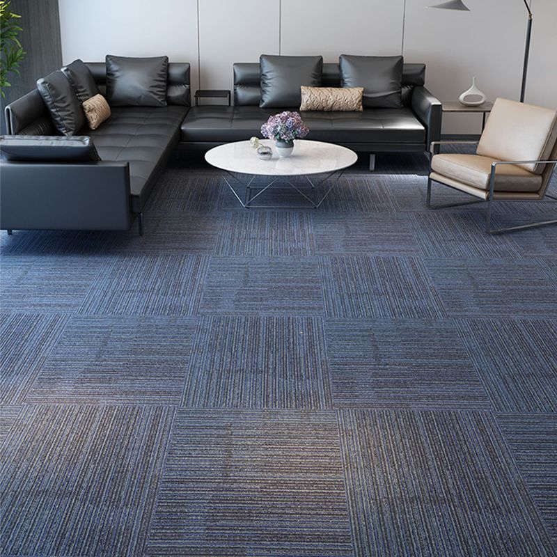 Carpet Tile Non-Skid Fade Resistant Striped Loose Lay Carpet Tiles Living Room