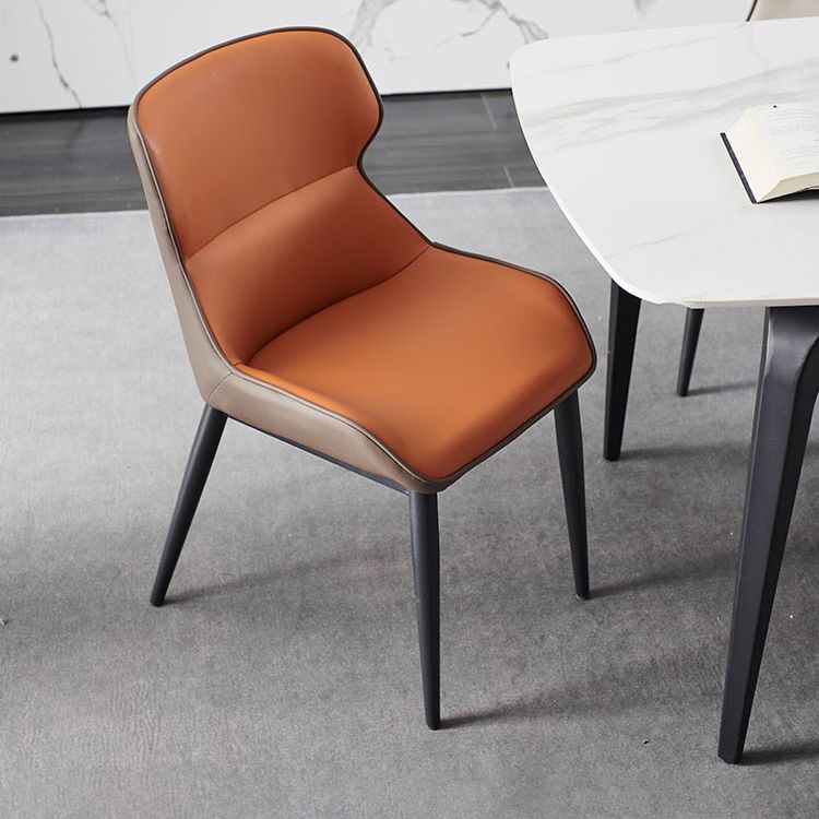 Nordic Style Leder Esszimmerstuhl Wingback Armstuhl für den Heimgebrauch