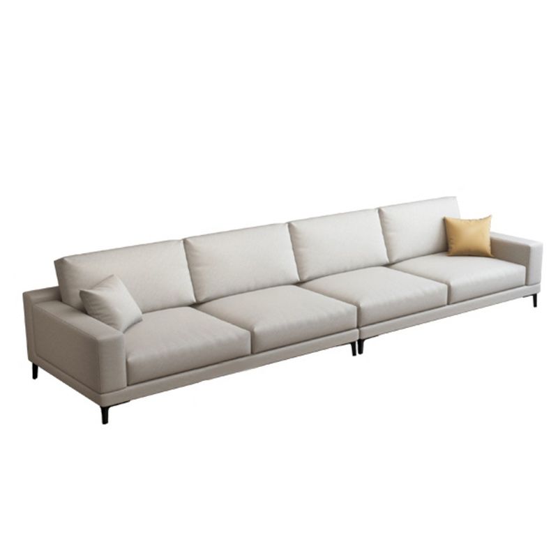 Loose Back Faux Leather Square Arm Sofa with Waterproof and Stain Resistant