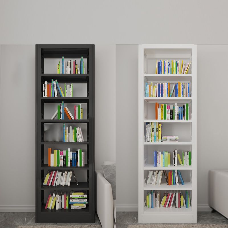 Modern Open Back Bookshelf Vertical Metal Bookcase with Shelves
