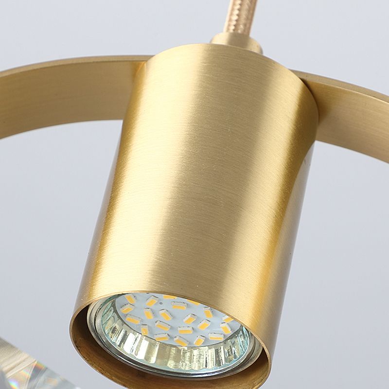 Geometrieform Kristall Anhänger Licht moderner Stil 1 Licht hängende Leuchte in Gold