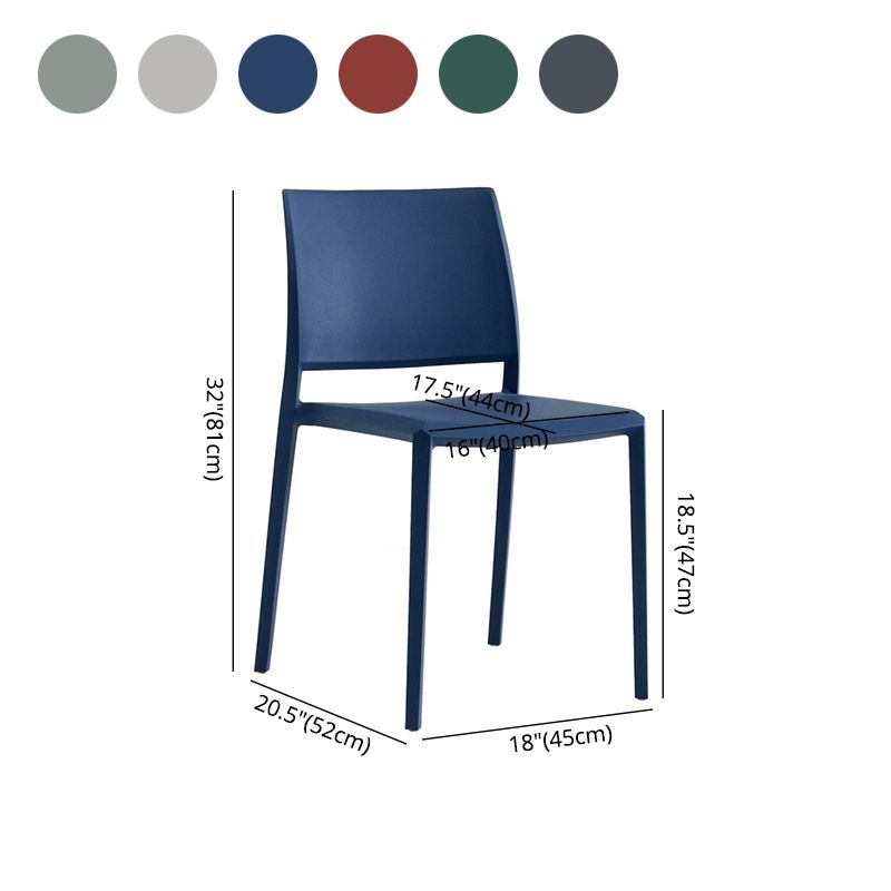Silla de comedor de plástico de estilo nórdico, silla lateral de comedor con respaldo abierto para restaurante