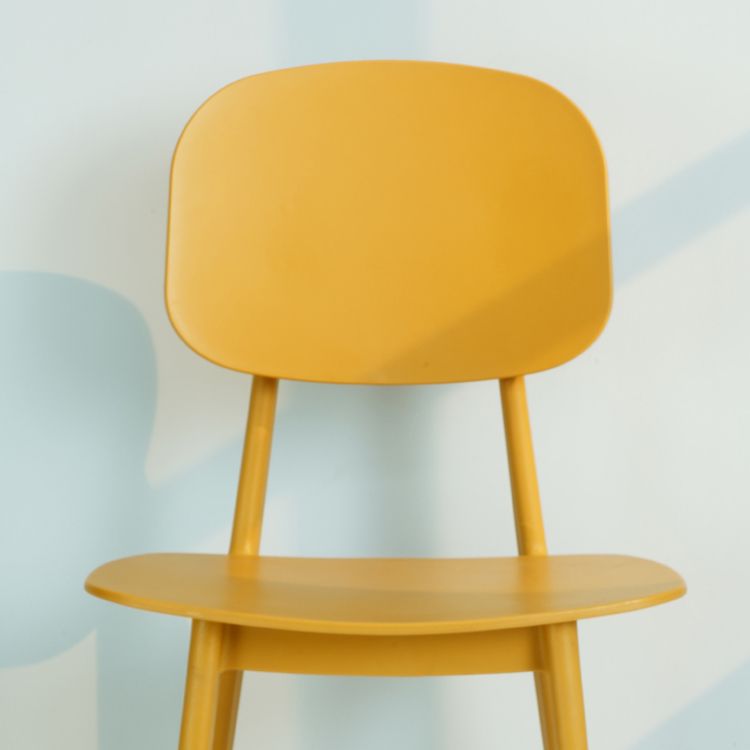 Silla lateral de plástico moderna para interiores y exteriores, sillas sin brazos con respaldo abierto para comedor