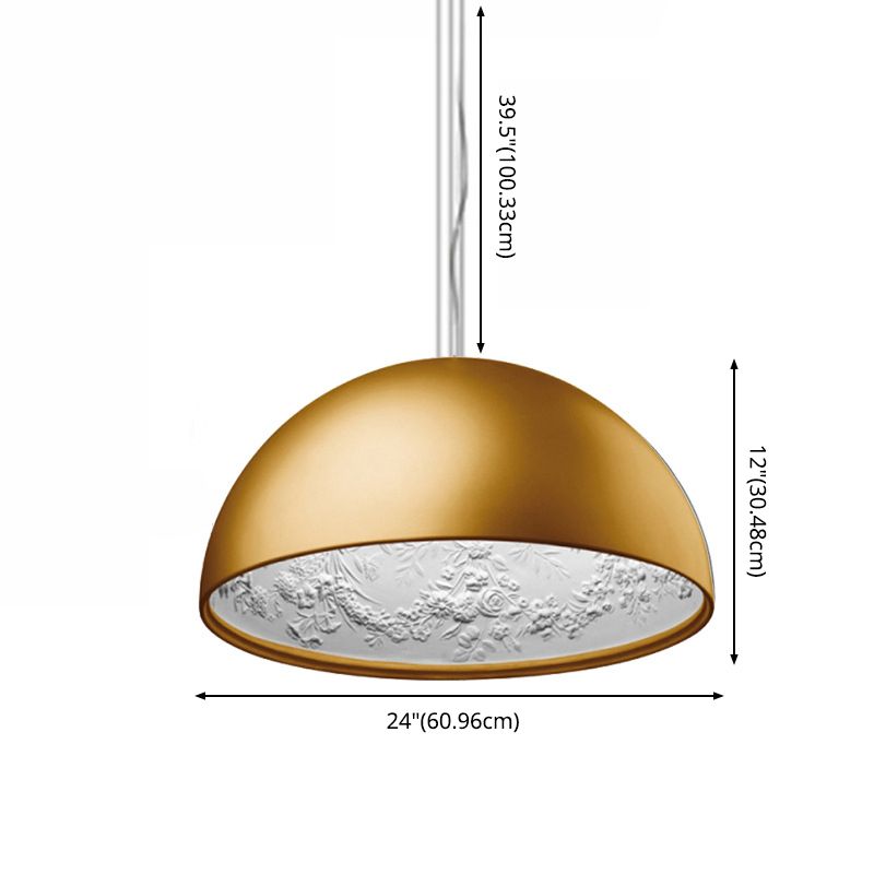 Blume Relief Design Bowl Schatten Anhänger Lampe Nordische Einfachheitstil Hängende Beleuchtungsrichtung für Esszimmer