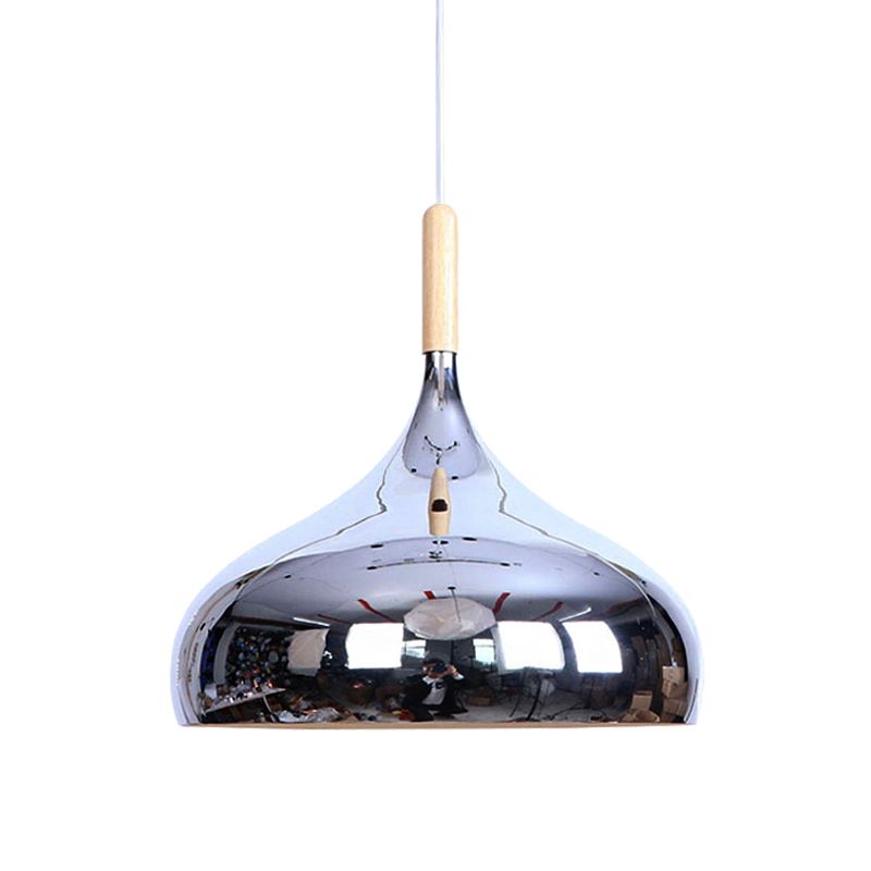 1 têtes de bol de bol d'éclairage pendentif moderniste élégant chromé / or / rose or métallique suspendue en suspension pour table à manger