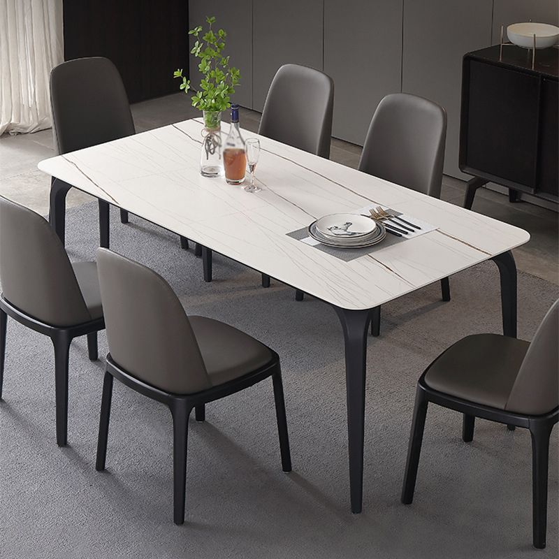 Modern 1/4/5/6/7 Pcs White Dining Chairs Set Sintered Stone Dining Room Set