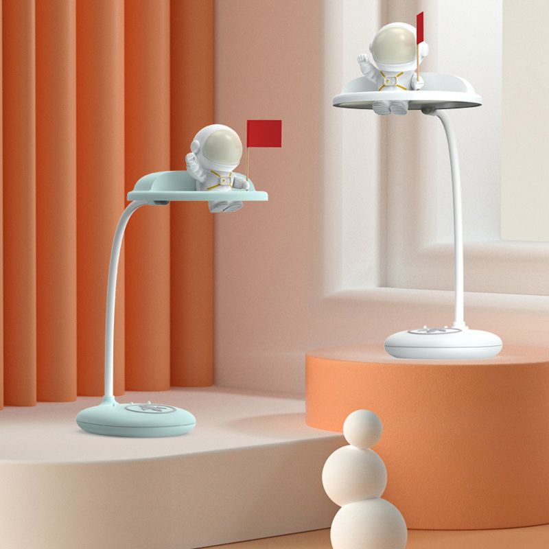 Modern Kids Table Light Timed Astronaut 1-Light Desk Lamp for Children's Room