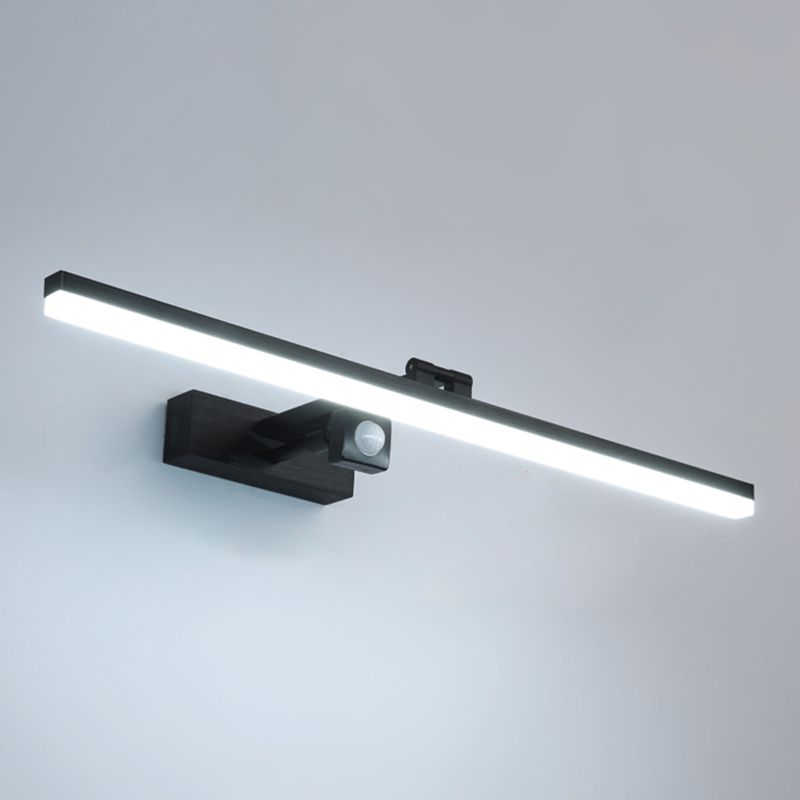 Contemporary Black Single Bathroom Vanity Light LED Bath Bar