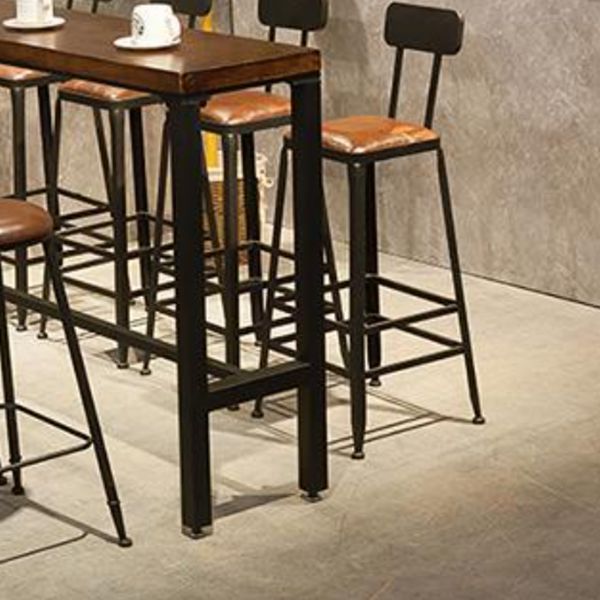 Shop Rectangle Patio Bar Table Trestle Footrest Brown Cocktail Table