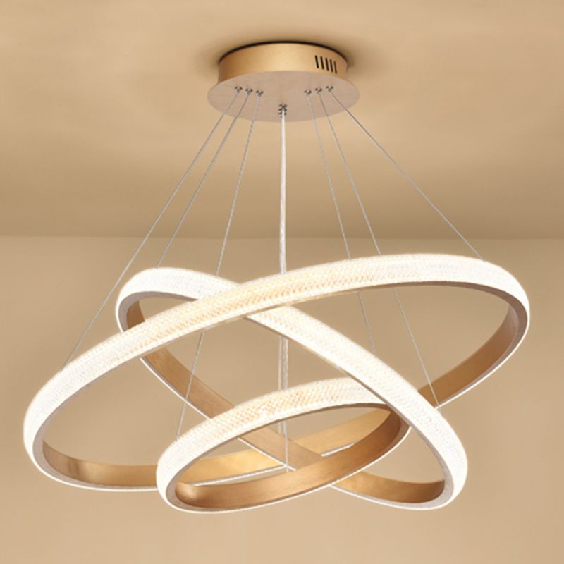 Modern Chandeliers For Foyer Multiple Rings Pendant Lighting Fixtures Metal
