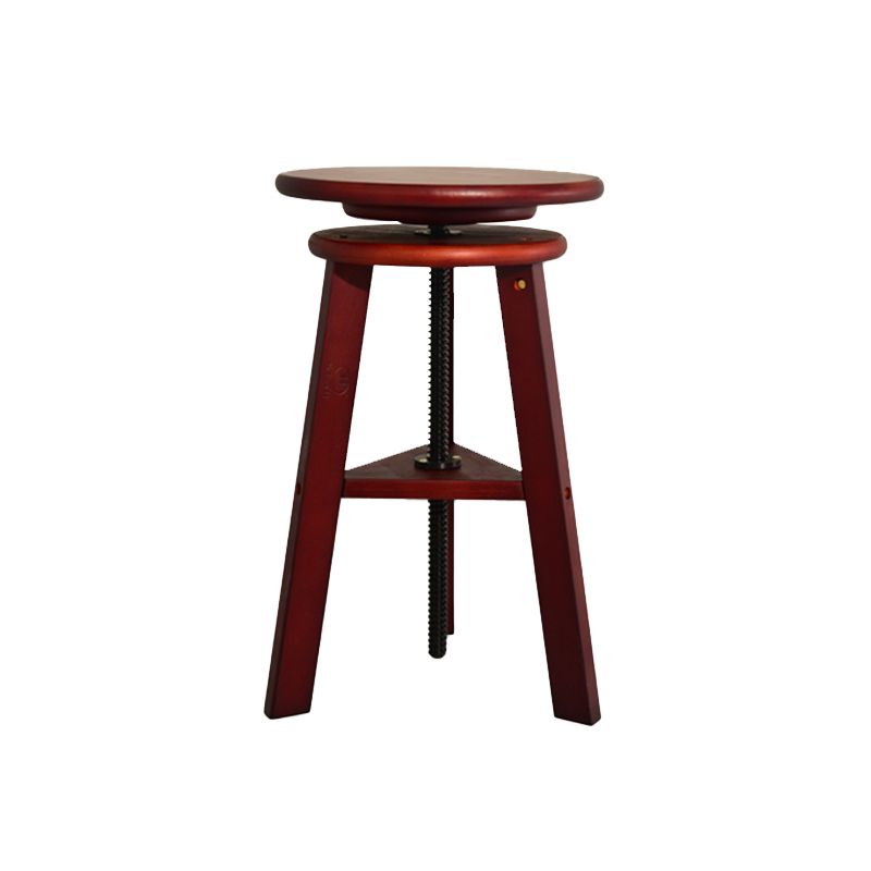 Adjustable Counter Bar Stool Contemporary Armless Wood Bar Stool for Painting Studio