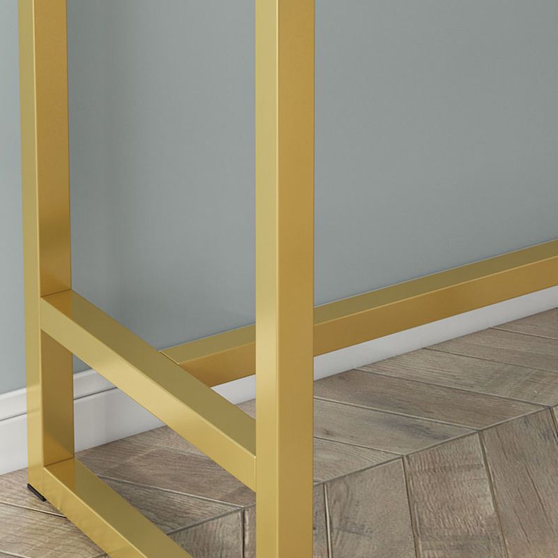 Wooden Top Bistro Bar Table Rectangle Gold Base Bar Table for Home