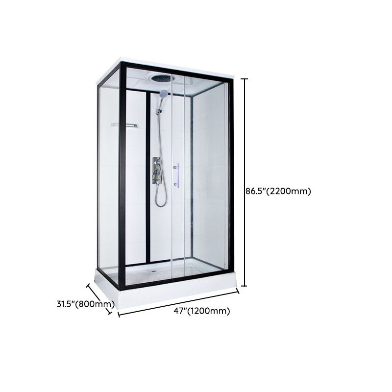Modern Shower Kit with Base Foundation Sliding Door Shower Stall