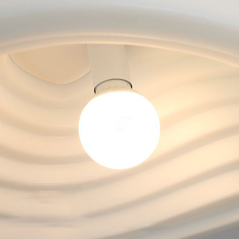 2 - Light Unique Kitchen Island Fixture in White Iron and Plastic Ceiling Pendant Light