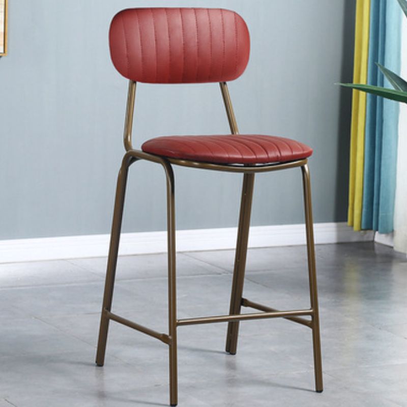 Modern Leather Bar Stool Backrest Counter Stool for Living Room