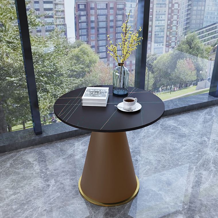 Round Table 23.6'' Dinette Table Traditional Luxury Dinner Room Table with Pedestal Casual
