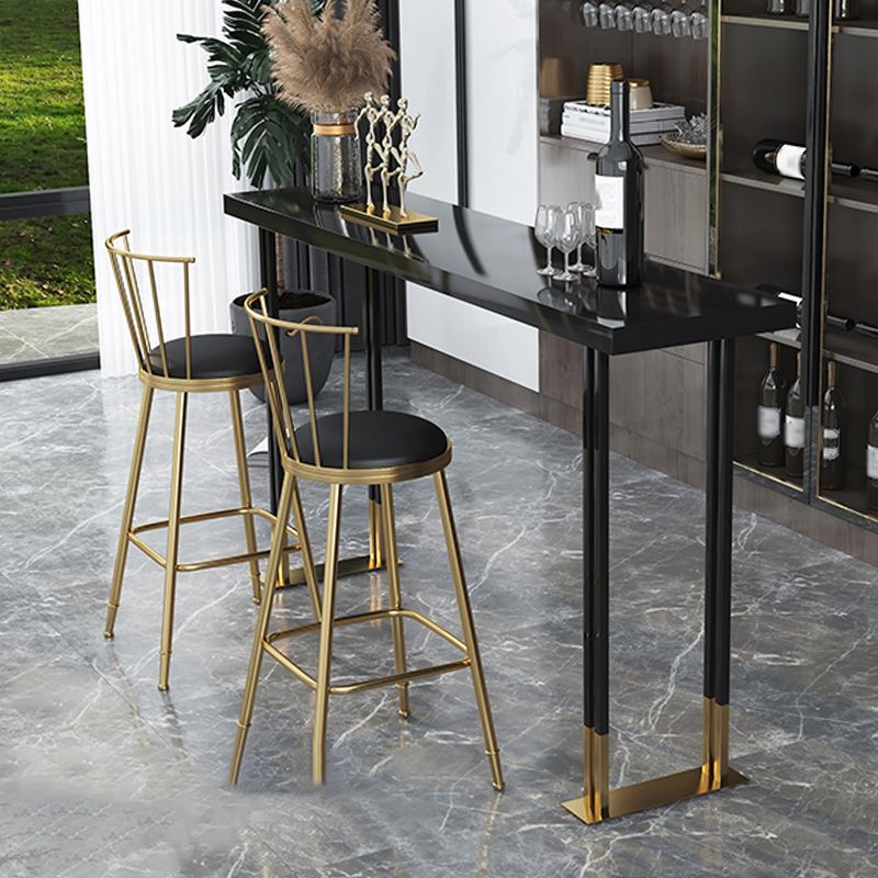 Glam Wooden Bar Dining Table Rectangle Bar Table for Cafe And Breakroom