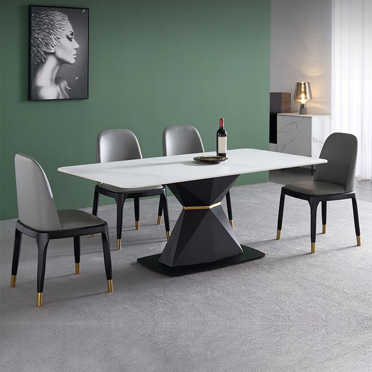 White Stone Top Dinette Set 1/4/5 Pieces Modern Indoor Dining Table Set