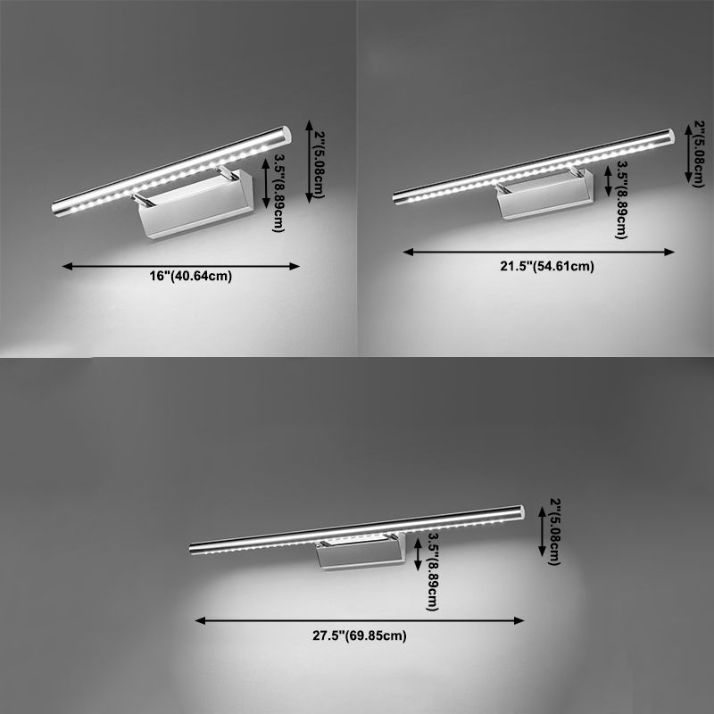 Silver Simplicity Vanity Wall Light Fixtures LED Wall Light Mirror Front Light