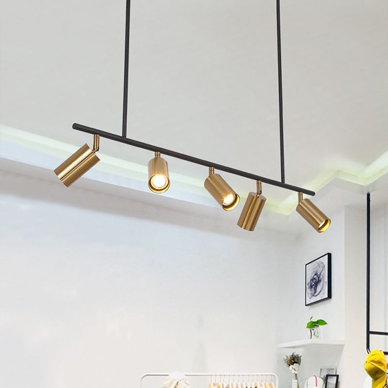 Cylinder Island Lights Contemporary Metal Island Lighting Fixture for Kitchen