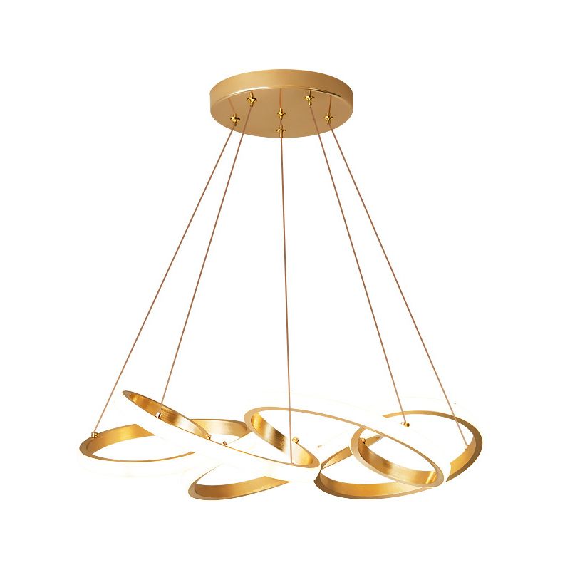 Lámpara de colgación LED lineal dorada en una lámpara de aluminio moderna ajustable con sombra acrílica