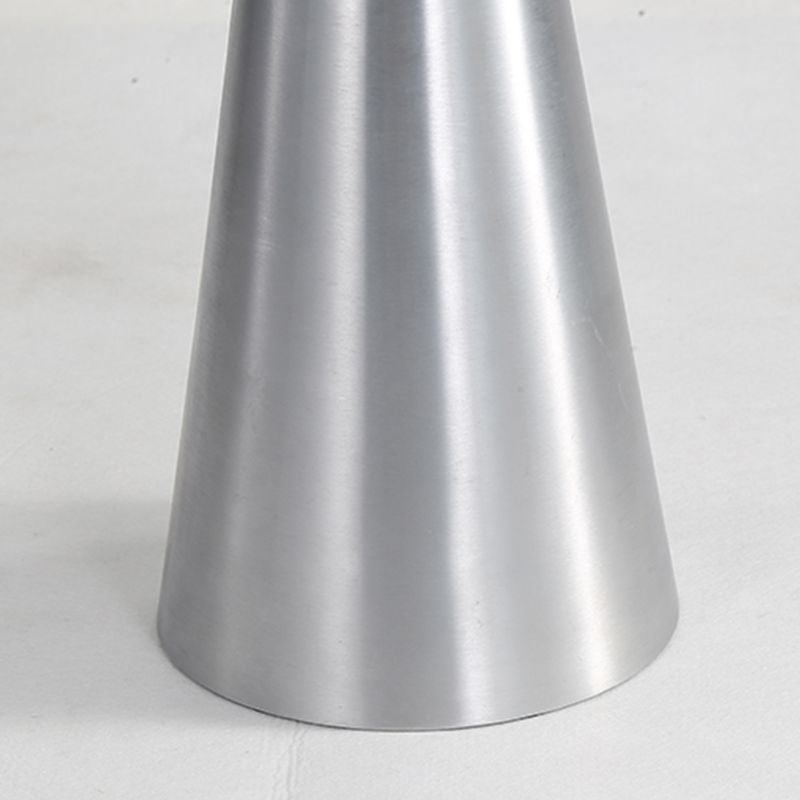 Contemporary Stainless Steel Round Side End Table with Metal Pedestal Leg