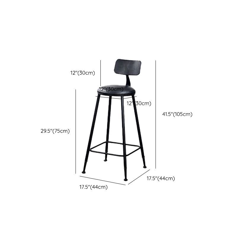 Contemporary Metal Bar Stool Wood Seat Bar Stool for Home Use
