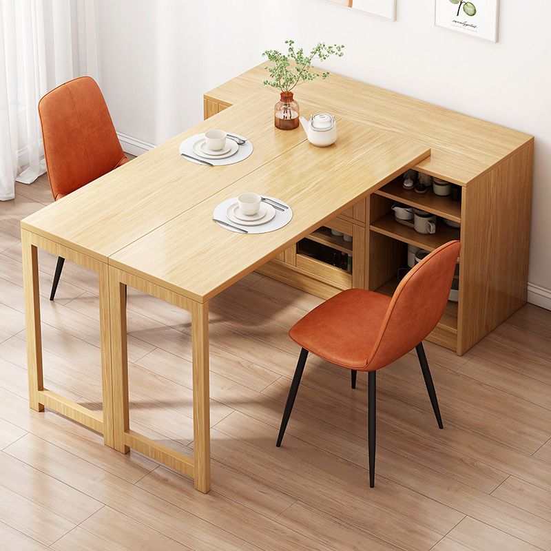 Natural Finish Dining Table Set 1/3 Pieces Faux Dinette Set for Home